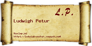 Ludwigh Petur névjegykártya